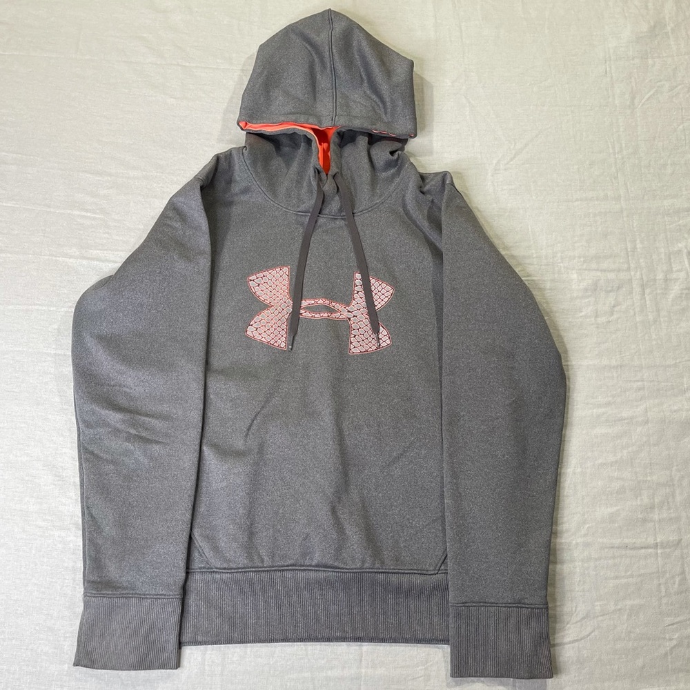Under Armour Grey and Coral Graphic Hoodie